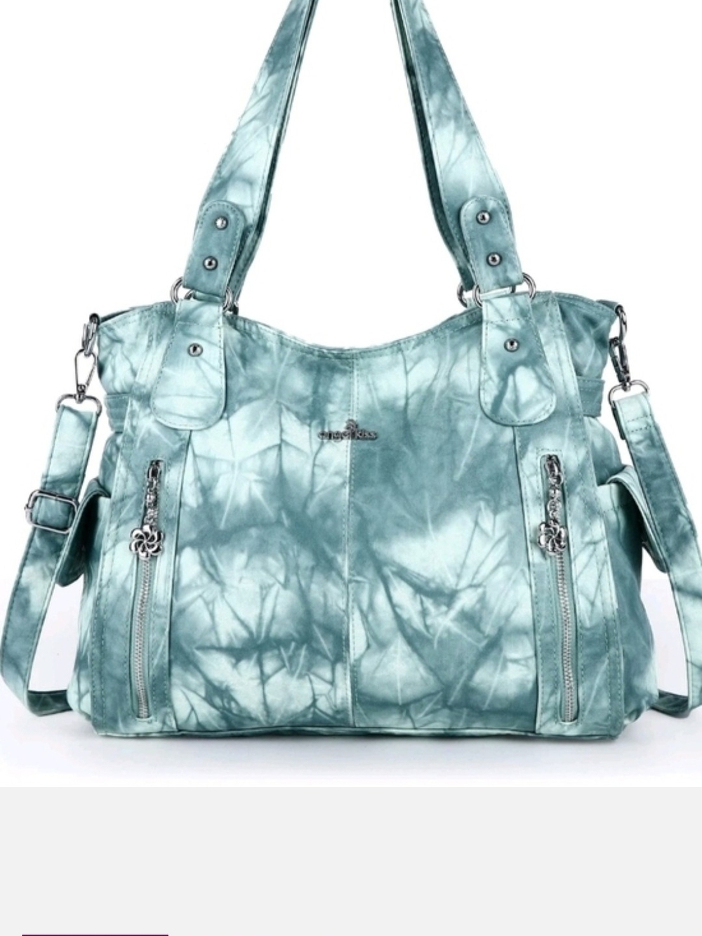 Angel Kiss Light Teal Tie-Dye Shoulder Bag - Women